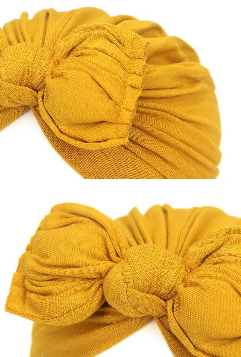 Qandsweet QandSweat Baby Girls ' Hats & Caps Knotted Turban Cute Toddler Hat Hair Accessories 3-36M (A Soft6-8 Pack) - Image 4